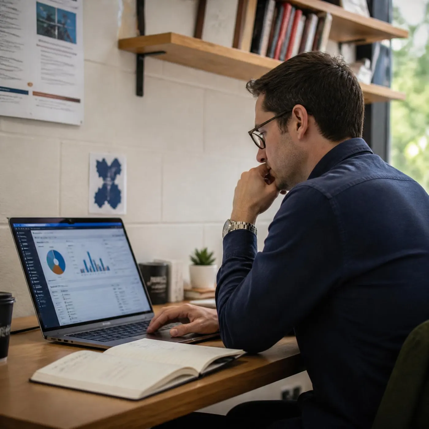 Responsable de programme analysant des indicateurs pédagogiques sur un écran