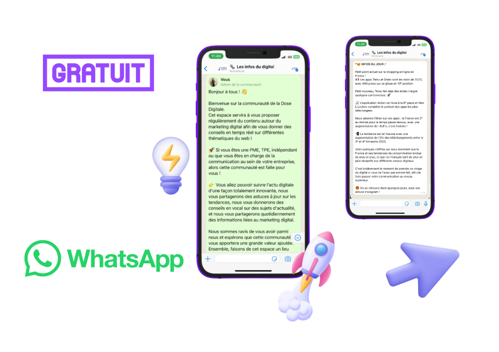 Canal whatsapp pour faire sa veille sur le marketing digital